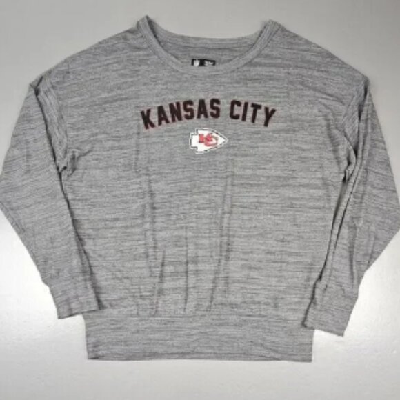 NFL Team Apparel Kansas City Chiefs Sweatshirt Mens‎ Medium. Grey Longsleeve